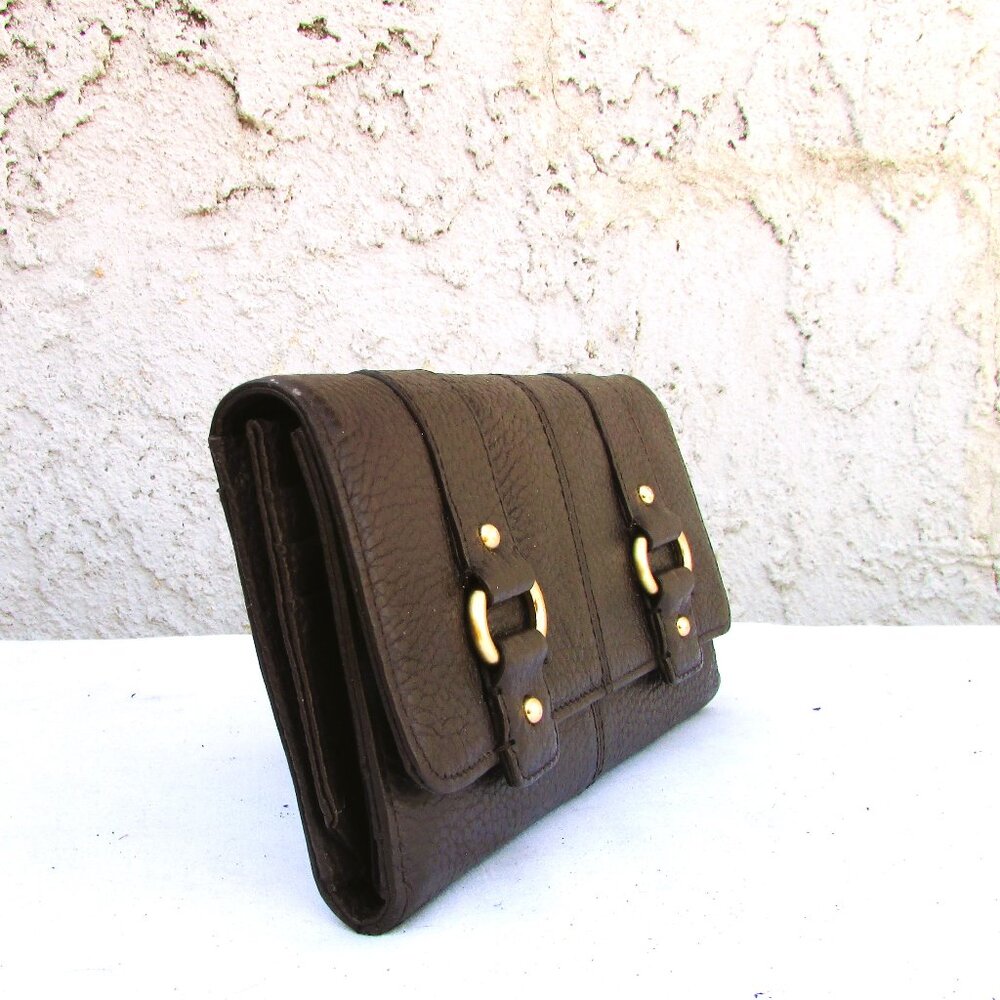 Wilsons Leather brown leather wallet 7 3/8"X 4 1/4" - Picture 4 of 7
